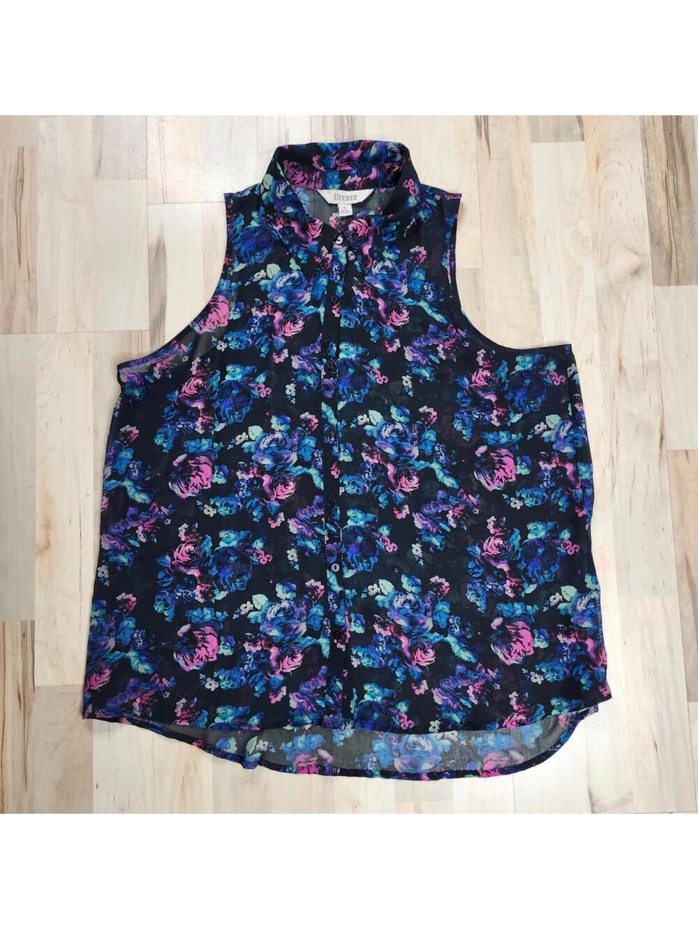 Decree Floral Sleeveless Blouse XL